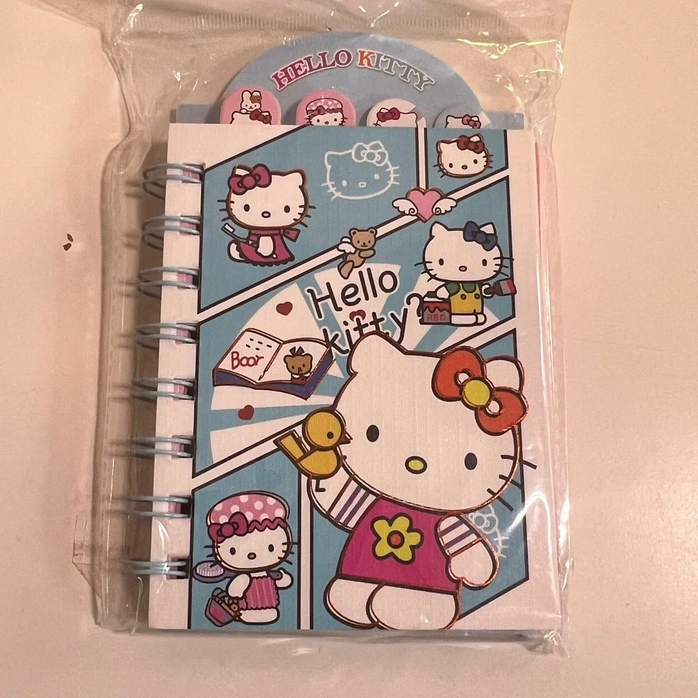 Sanrio 87x145mm Hello Kitty Spiral Notebook Blue Comic Style with Index Tabs